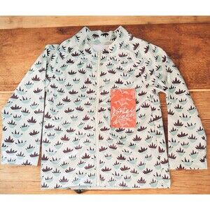 Kortni Jeane Girls Green/Brown UV Coverup Kids Swim Top Size 4/5